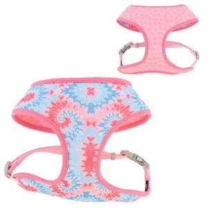 Coastal Sublime Adjustable Dog Harness - Pink Tie Dye with Pink Arrows