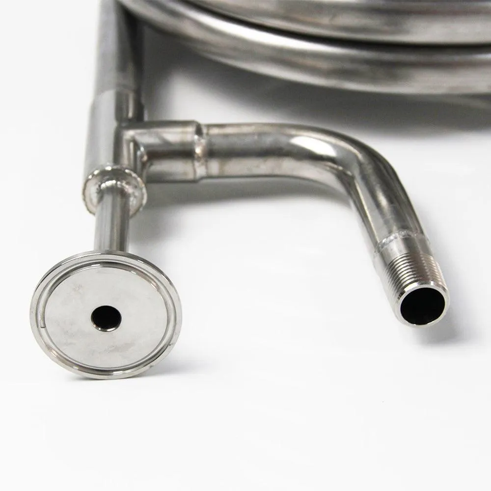 Coolossus Gen2 - Passivated Stainless Steel Counterflow Chiller with 1.5' TC Wort Lines - 1/2' Water Line ( 9.5m Long)