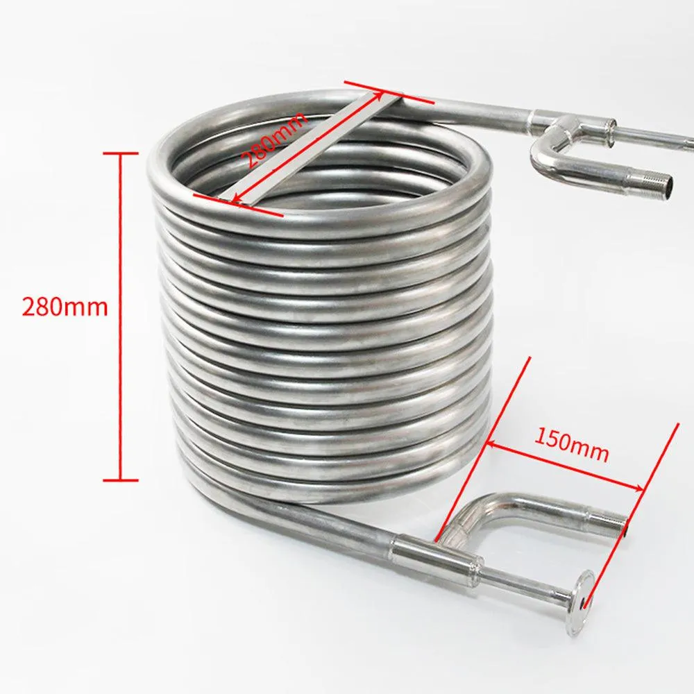 Coolossus Gen2 - Passivated Stainless Steel Counterflow Chiller with 1.5' TC Wort Lines - 1/2' Water Line ( 9.5m Long)