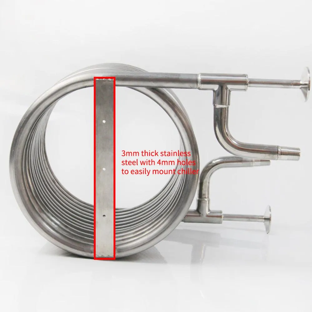 Coolossus Gen2 - Passivated Stainless Steel Counterflow Chiller with 1.5' TC Wort Lines - 1/2' Water Line ( 9.5m Long)