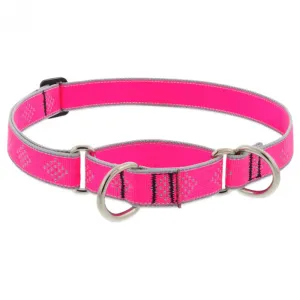 Lupine Dog Collar Martingale 1" Wide X 15"-22" Neck Size Pink Diamond