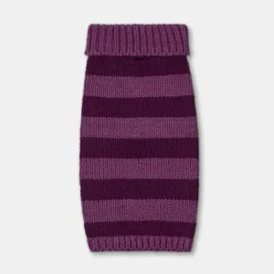 Smithy Fig & Blueberry Stripe Luxury Polo Neck Dog Sweater
