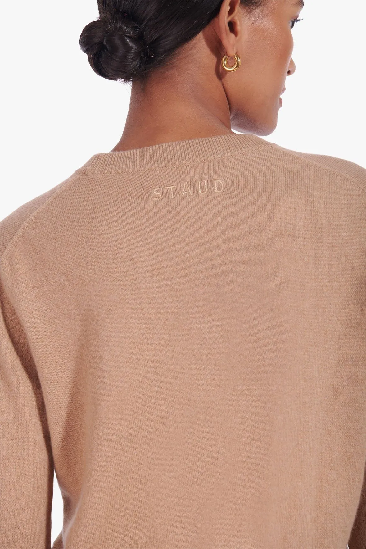 STAUD x C.BONZ CUSTOM CASHMERE CREWNECK SWEATER | CAMEL