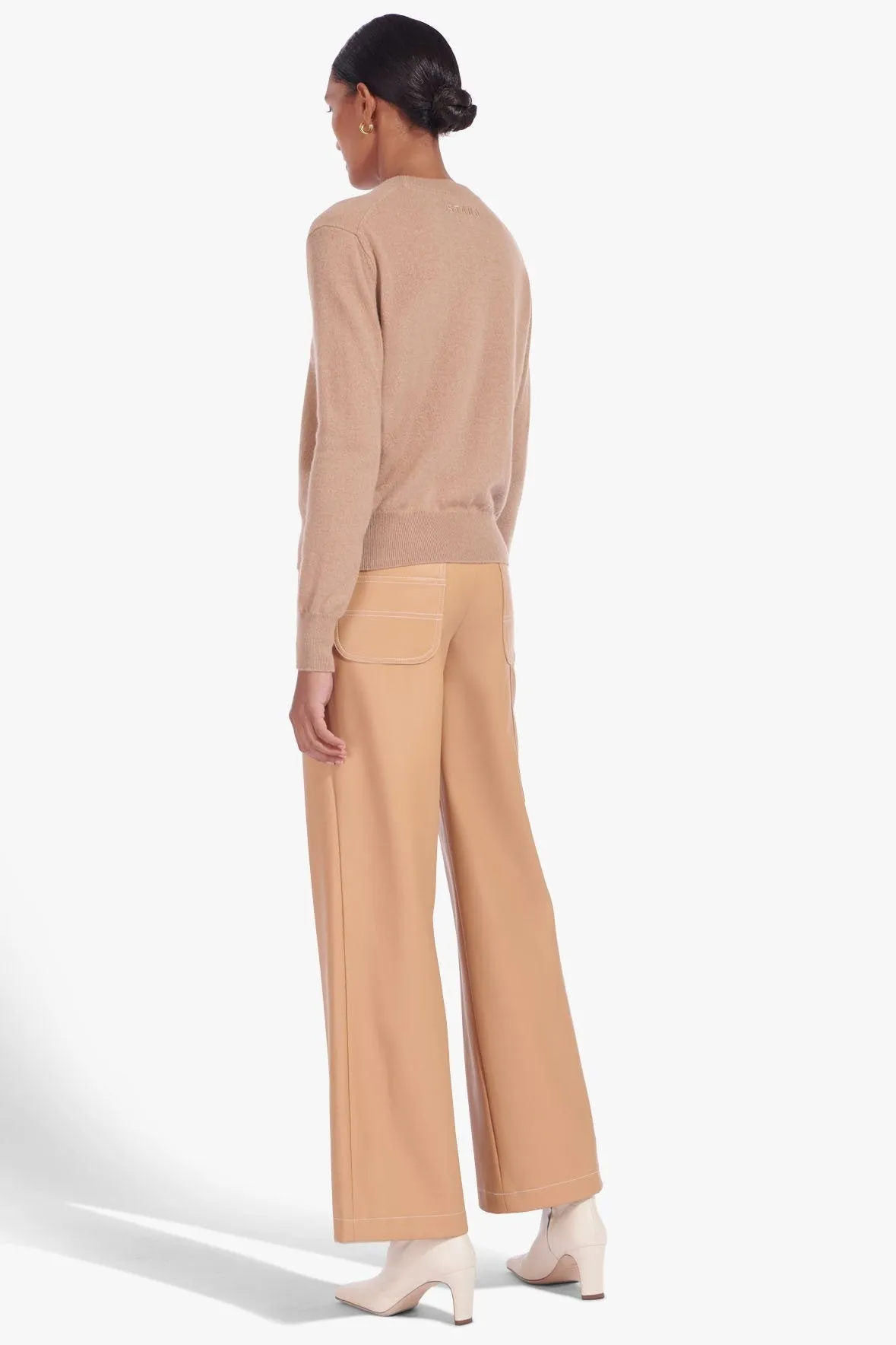 STAUD x C.BONZ CUSTOM CASHMERE CREWNECK SWEATER | CAMEL