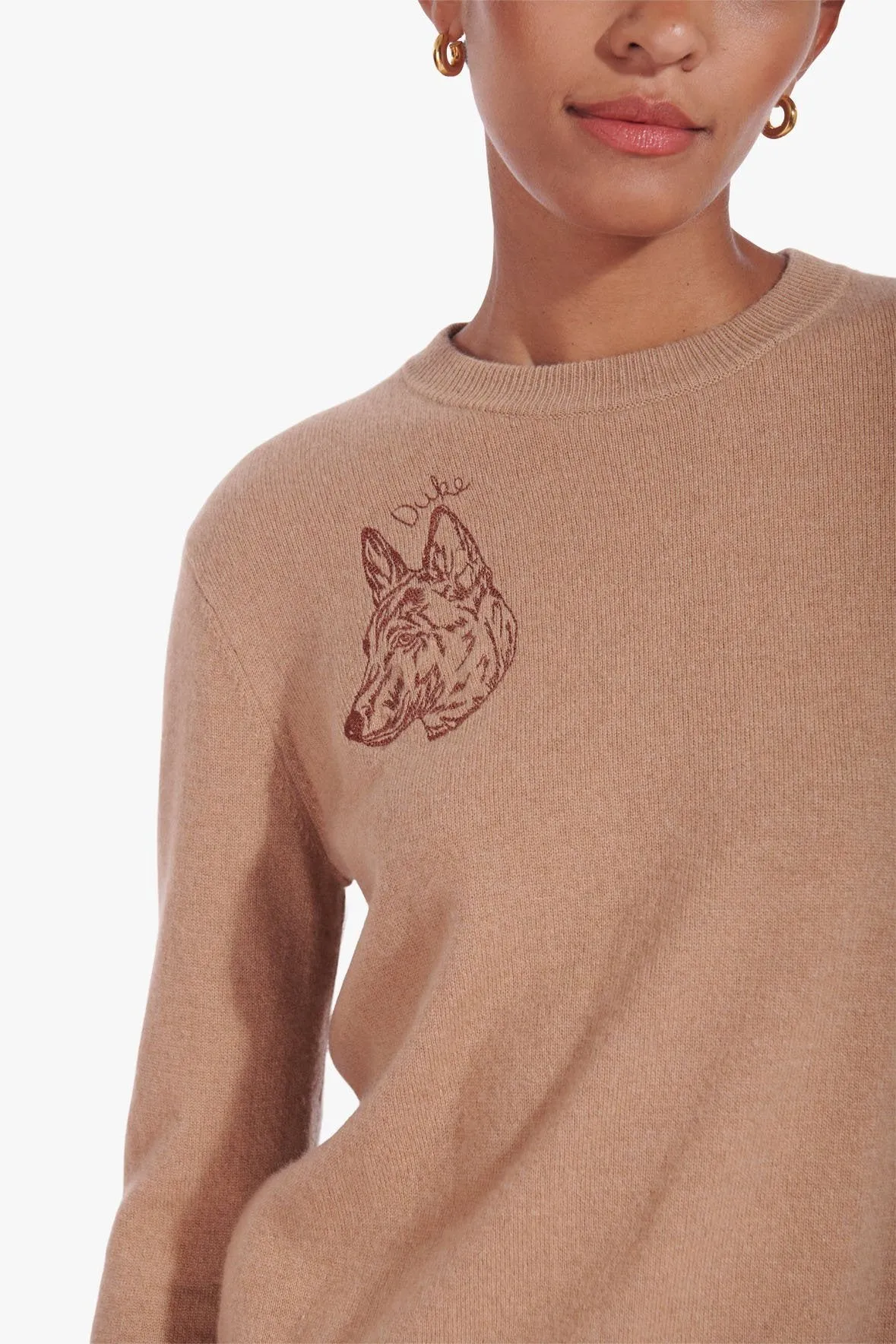STAUD x C.BONZ CUSTOM CASHMERE CREWNECK SWEATER | CAMEL