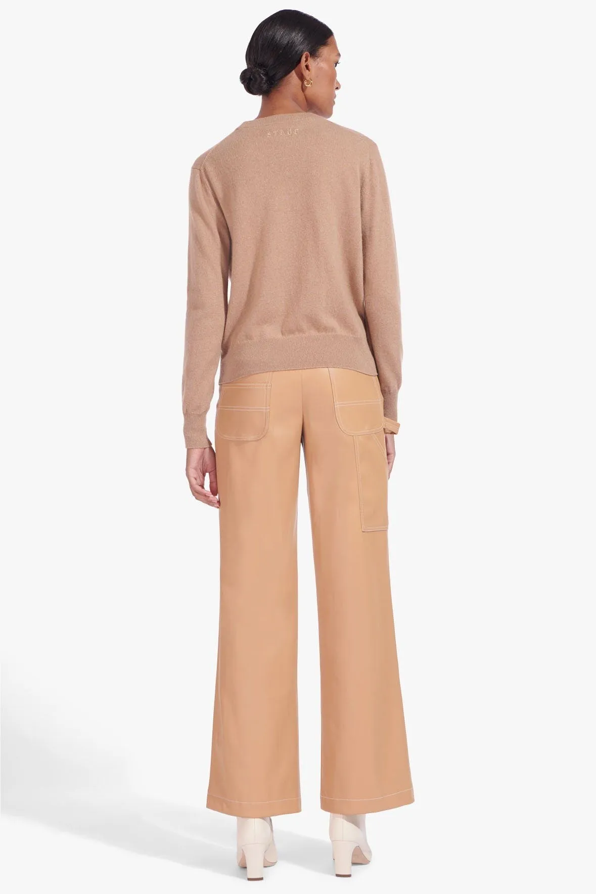 STAUD x C.BONZ CUSTOM CASHMERE CREWNECK SWEATER | CAMEL