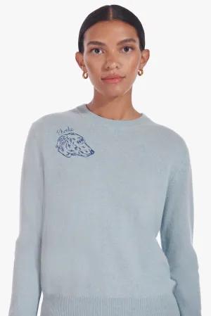 STAUD x C.BONZ CUSTOM CASHMERE CREWNECK SWEATER | LIGHT BLUE